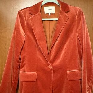 Frame Velvet Single Button Blazer